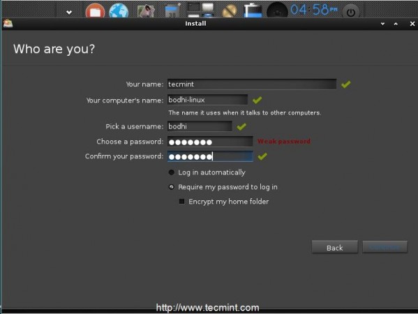 Create User Account