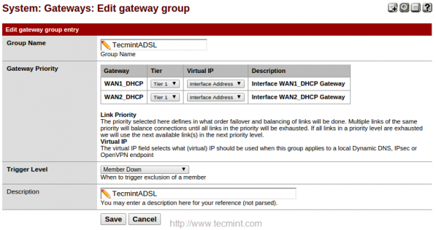 Give Gateway Group Name