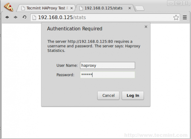 HAProxy Statistics Login