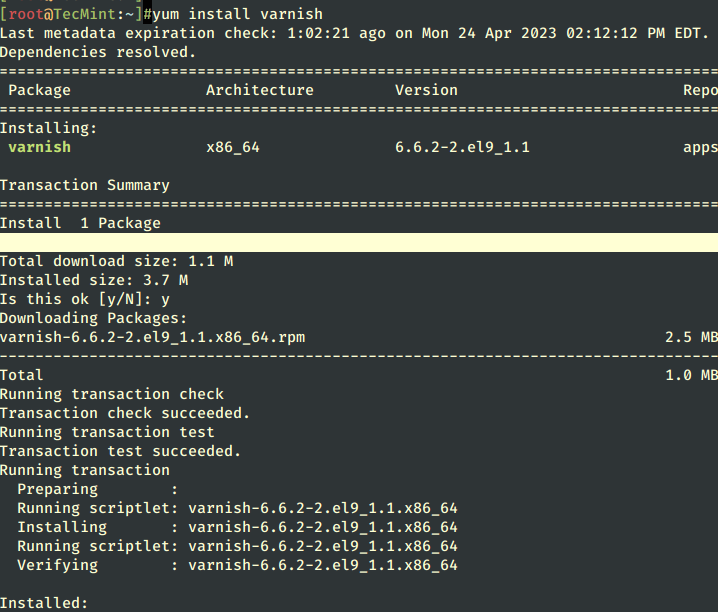 Install Varnish Cache in RHEL