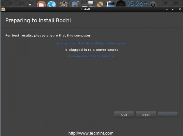 Prepare to Install Bodhi