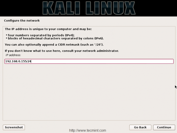 Set IP Address and Netmask