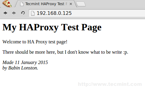 Verify HAProxy Load Balancer