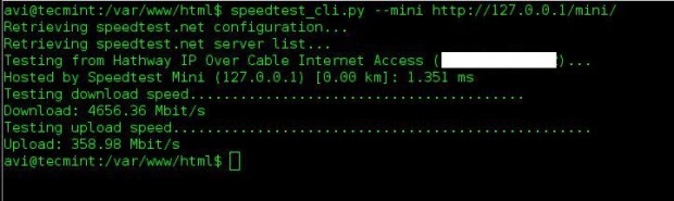 Check Internet Speed Using Speetest-Cli