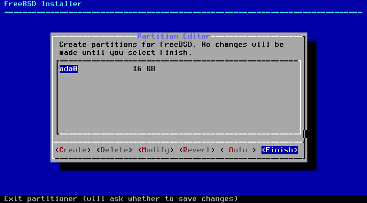 Choose FreeBSD Disk Partition