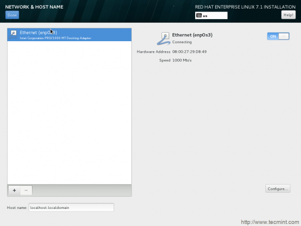 Configure Network and Hostname