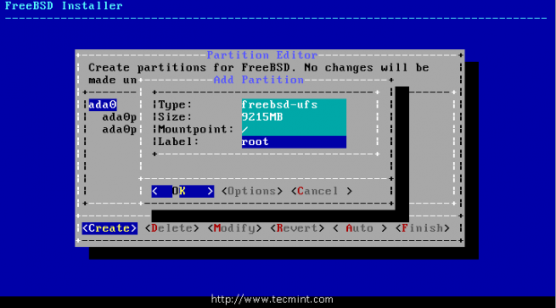 Create Root Partition