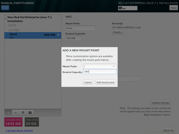 Create Root Partition