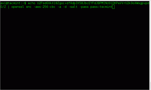 Decrypt String in Linux