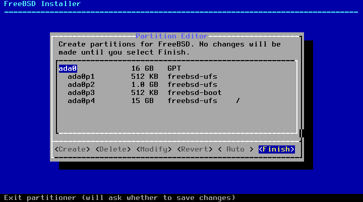 Diseño de partición de disco FreeBSD
