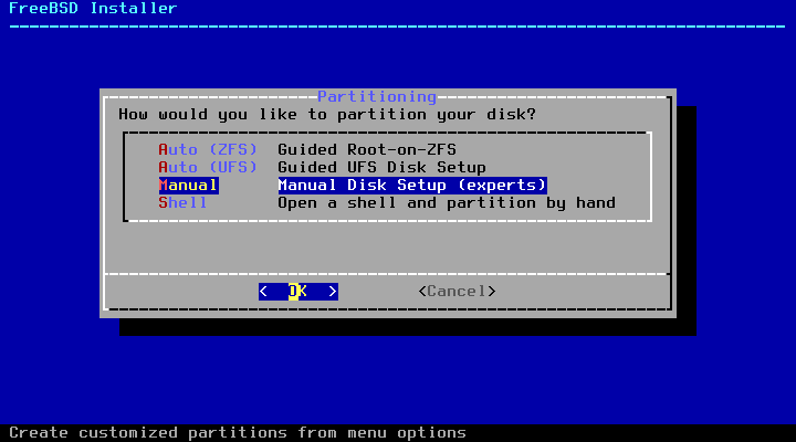 FreeBSD Manual Disk Partitioning