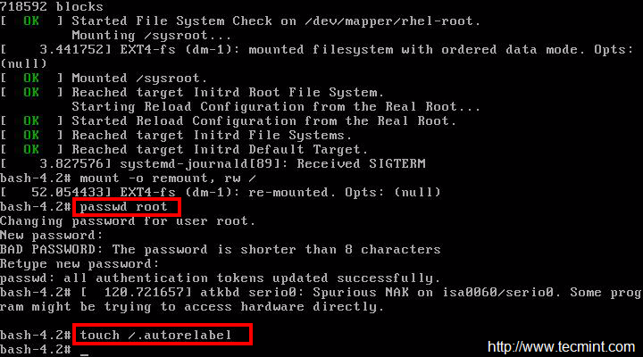 Reset root Password