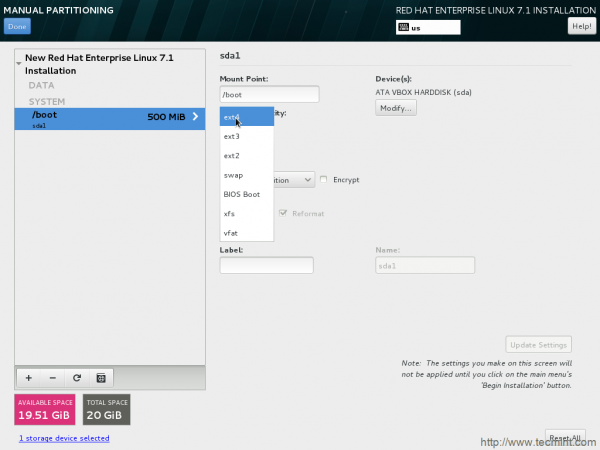 Set File System Type