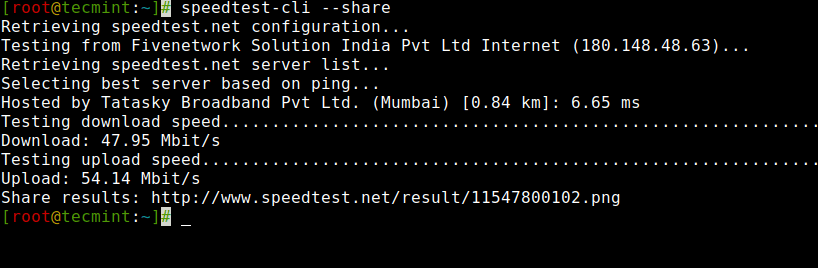 Share Linux Internet Speed Test Results