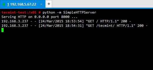 Python SimpleHTTPServer Status