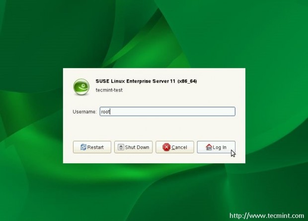Suse Login Screen