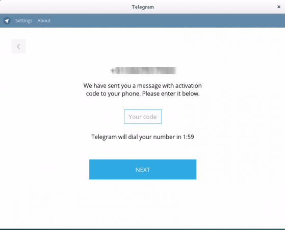 Código de verificación de Telegram 