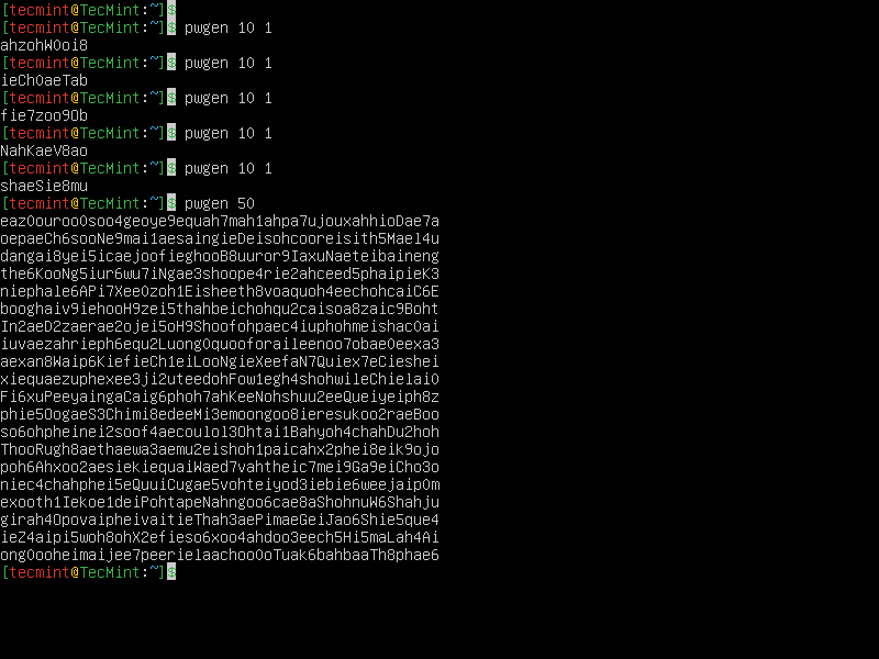 pwgen - Generate Random Passwords