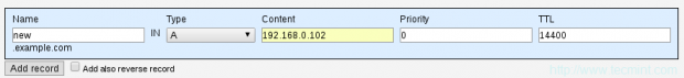 Add New DNS Record