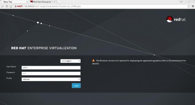 RedHat Enterprise Virtualization Administrator Portal