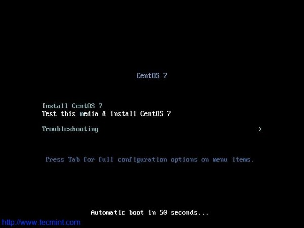 CentOS-7.1 Boot Menu