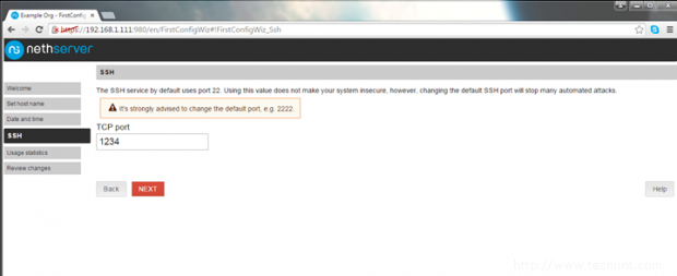 Change SSH Port for NethServer