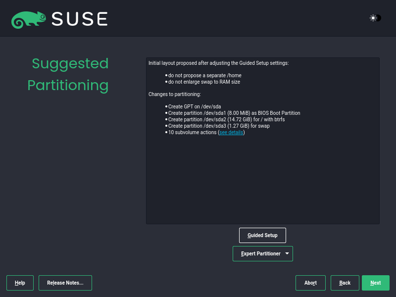 Choose SUSE Guided Setup