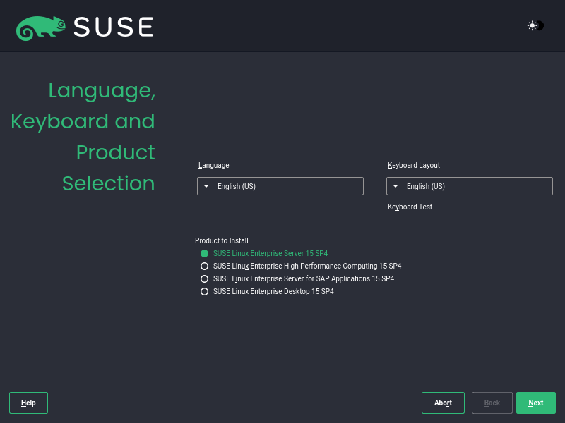 Choose SUSE Language