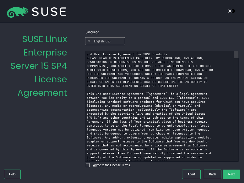 Choose SUSE License