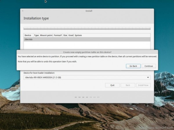 Confirm Installation Device
