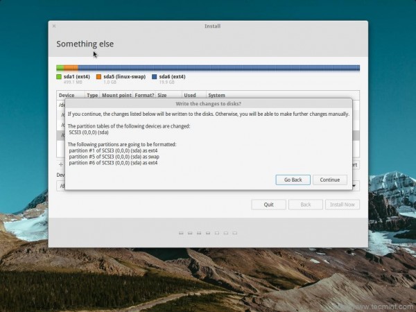Confirm Partition Changes