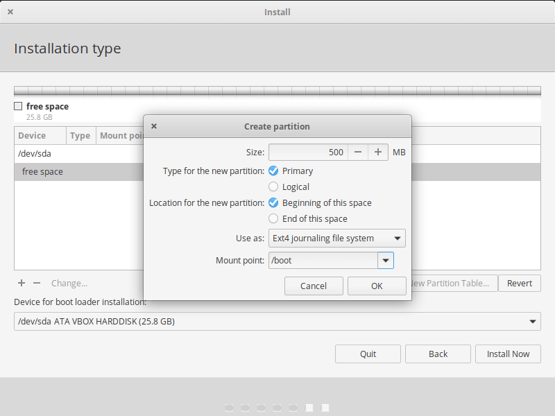 Create Boot Partition