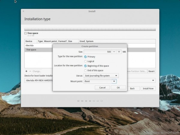 Create Boot Partition