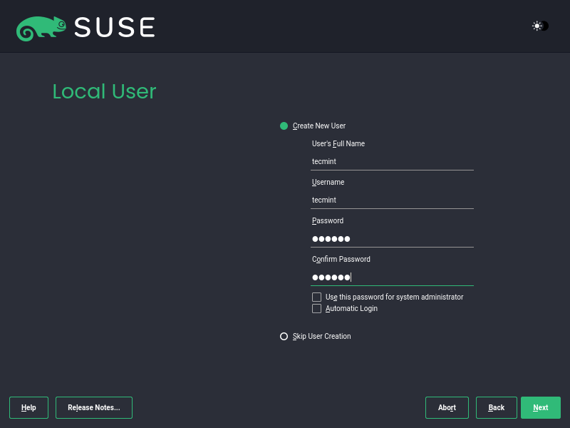 Create SUSE Account