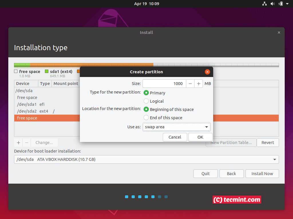 Create Swap Partition