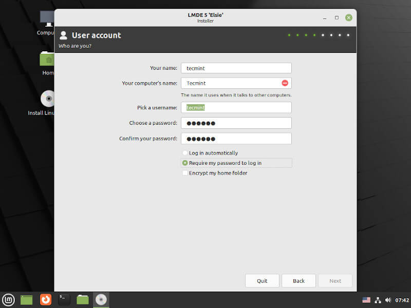 Create User Linux Mint