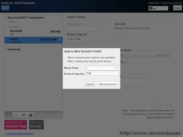 Create root Partition