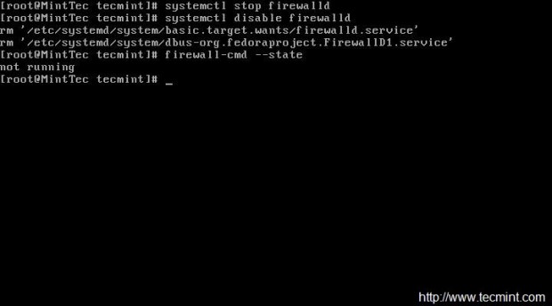 Disable Firewalld in CentOS 7