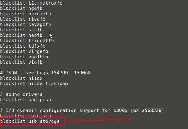 Disable USB in CentOS