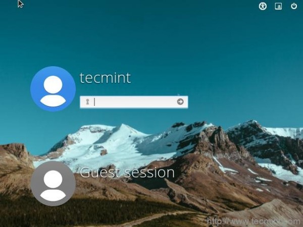 Elementary Login Screen