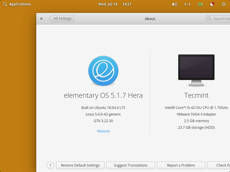 Elementary OS About