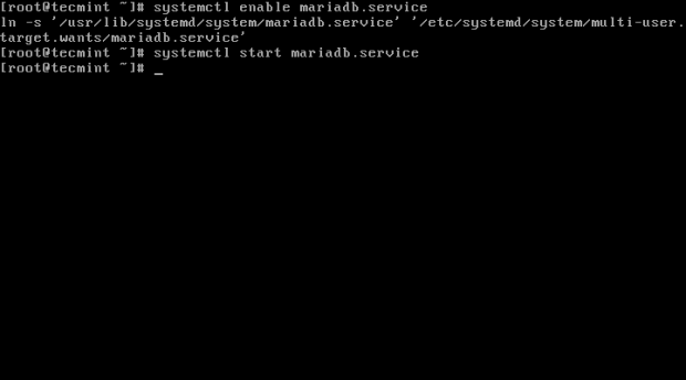 Enable Start MariaDB System Boot