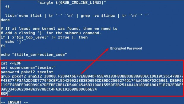 Encrypted Grub Password