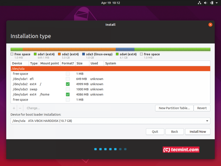 Final Partition Table Summary | Tecmint: Linux Howtos, Tutorials & Guides