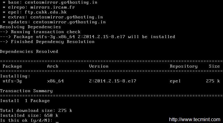 Install NTFS-3G in CentOS