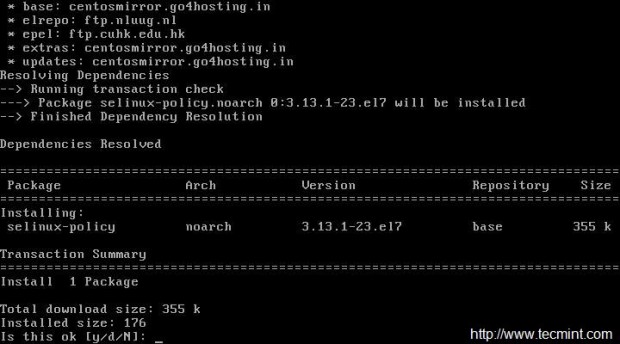 Install SElinux in CentOS 7