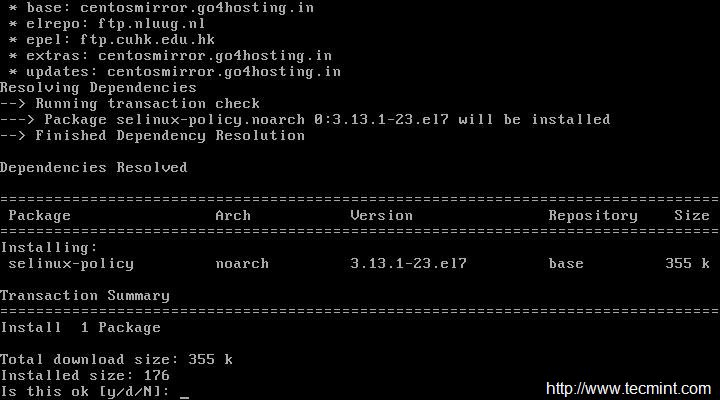 Install SElinux in CentOS 7