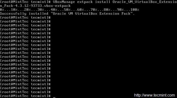 Installing Virtualbox Extension Pack