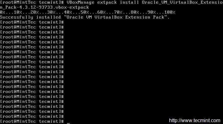 Installing Virtualbox Extension Pack