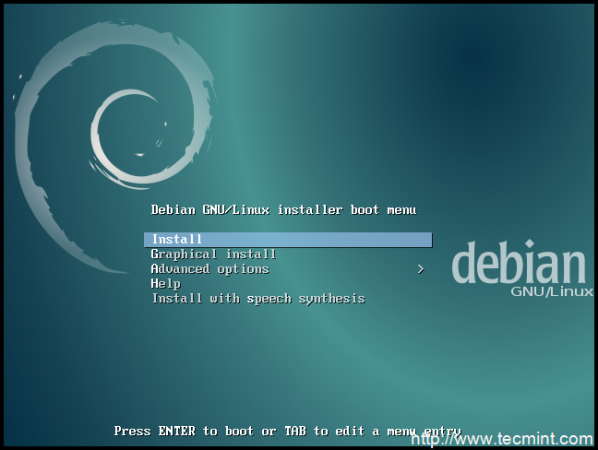  Menú de inicio de Debian 8 